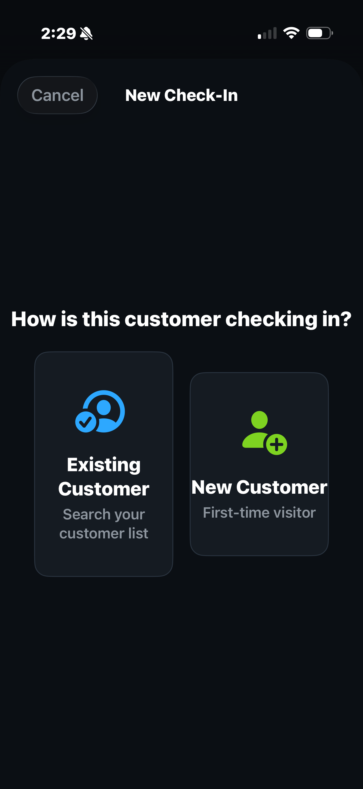 Trail Hits™ Hub drop-in check-in on iPhone: log every walk-in visit even when the counter is busy